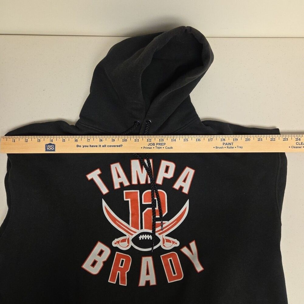 Tampa Bay 12 Brady Hoodie Sweatshirt XL Black Football - Picture 7 of 14